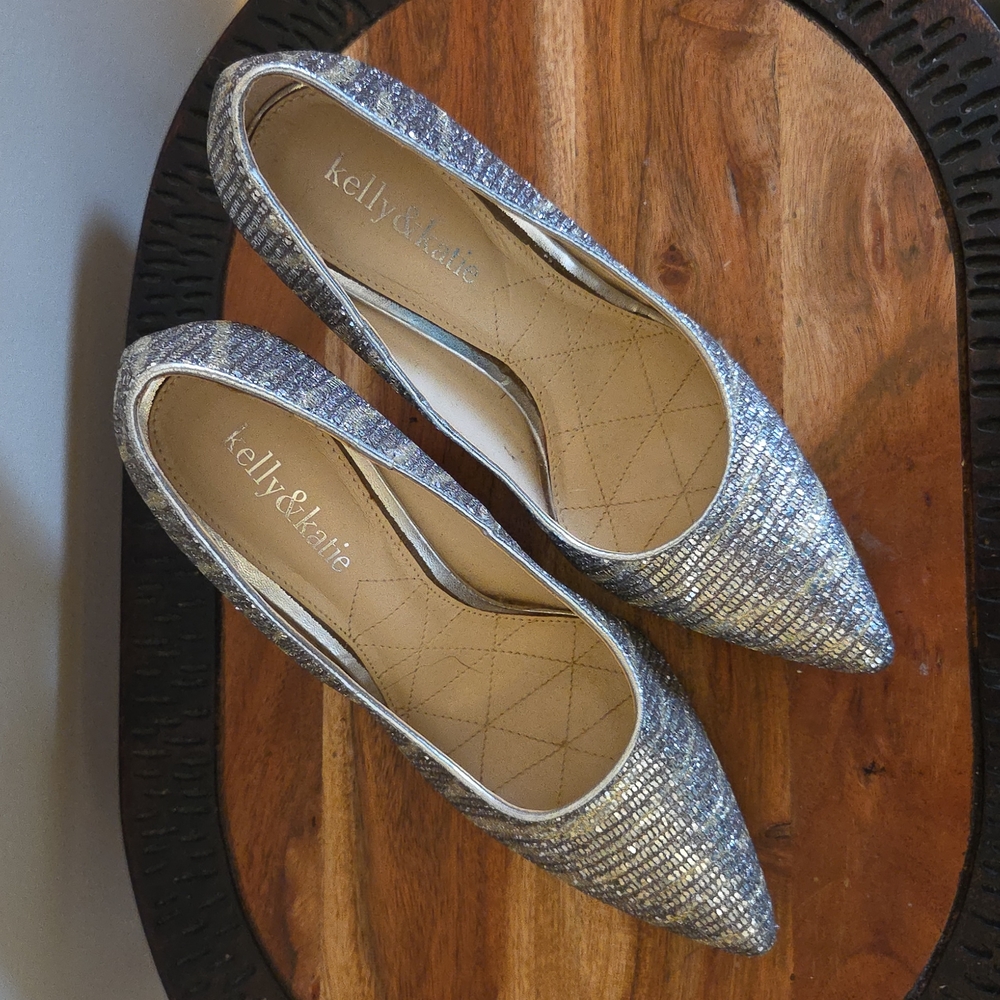 Silver with Gold Heeled Pumps